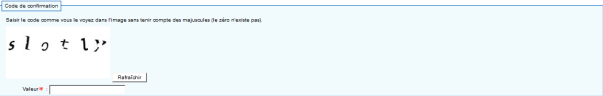 Code de confirmation