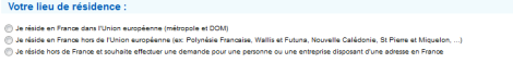 Lieu de résidence