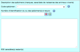 Description des spécimens