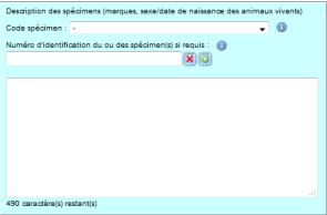 Description des spécimens