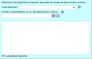 Description des spécimens