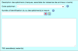Description des spécimens