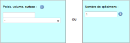 Quantité/Nombre de spécimens
