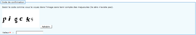 Code de confirmation